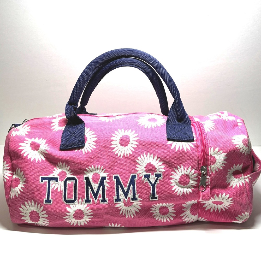 Tommy‎ Hilfiger Pink Daisy Print Duffle Bag Mini Weekend Carryon Y2K Barbiecore